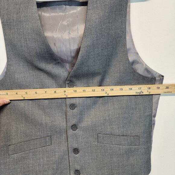 Chama Waistcoat Vest Mens M 38 Gray Rayon Blend Lined Business Wedding Formal - Picture 7 of 8